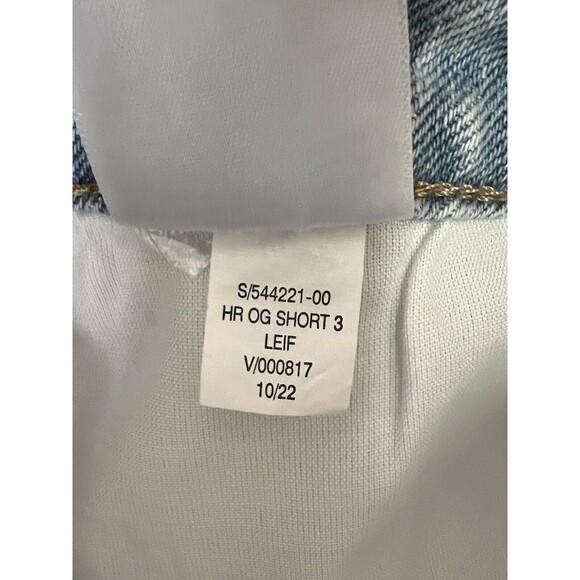 Old Navy Jean Shorts Womens OG Straight High Rise 14 Denim Distressed Light Wash - Picture 7 of 7